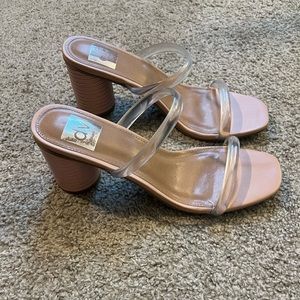 Dolce Vita Clear/Nude block sandals